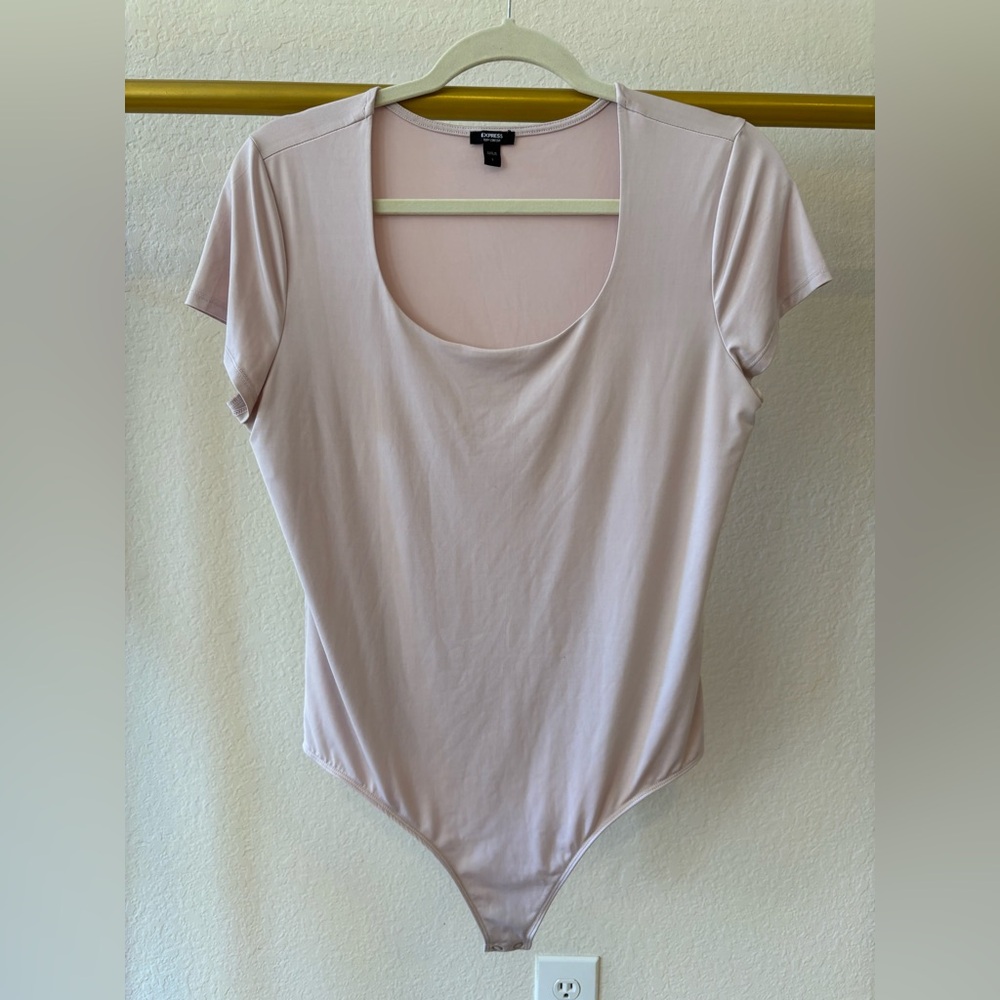 Express pale pink body contour bodysuit, large